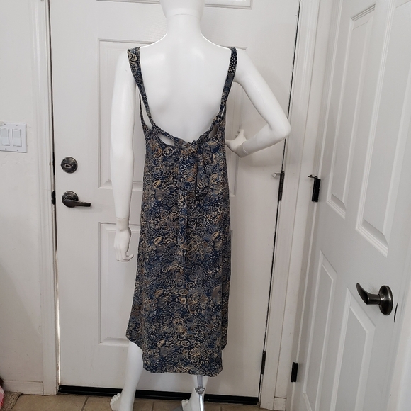 Dex Blue & Gold Boho Bohemian Dress Size Medium - Picture 5 of 9